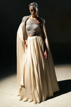 Agunj Ivory Cutwork Lehenga Set