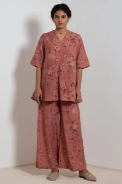 Rose Print Boxy Fit Top