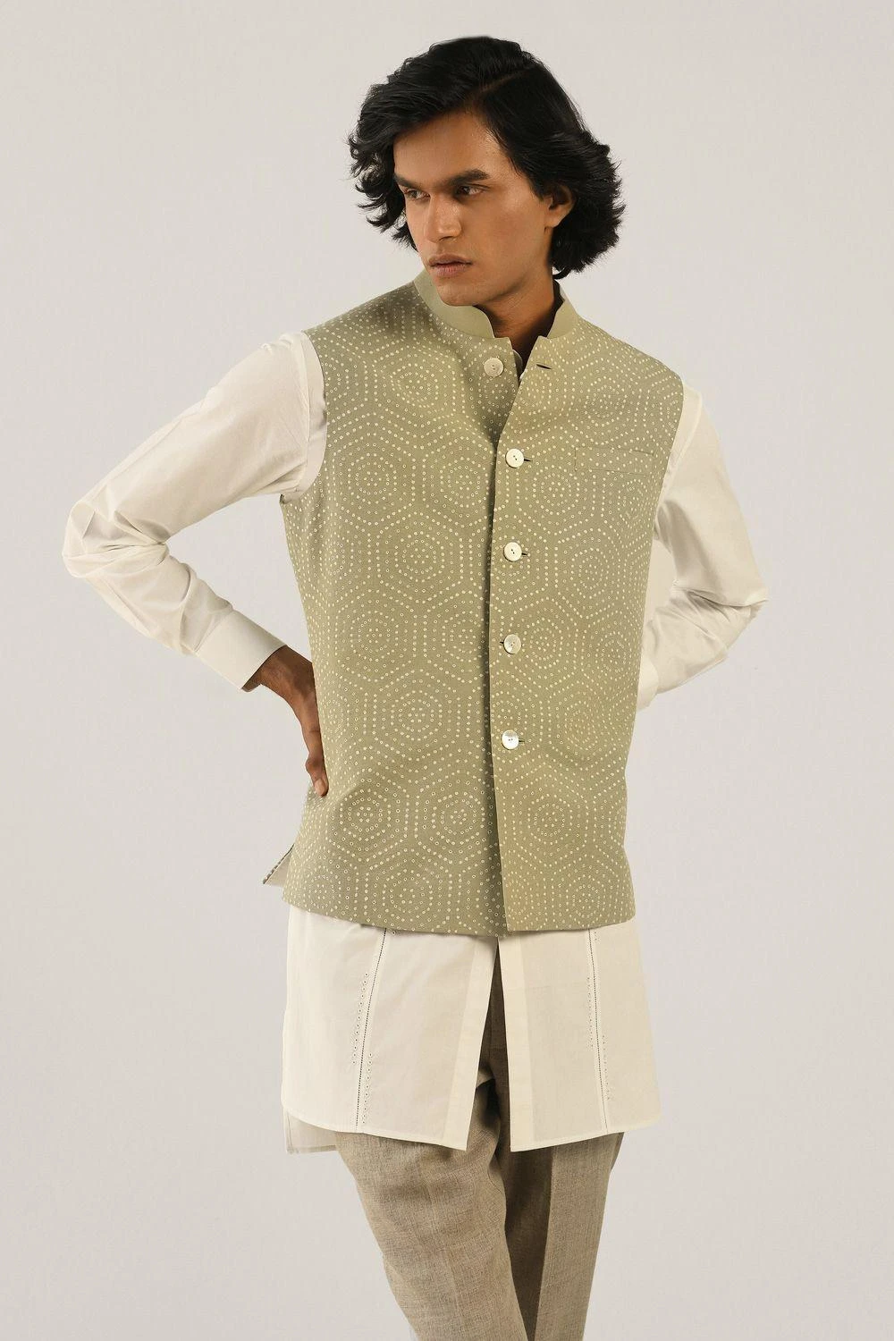 Countrymade Sage Green Linen Bundi