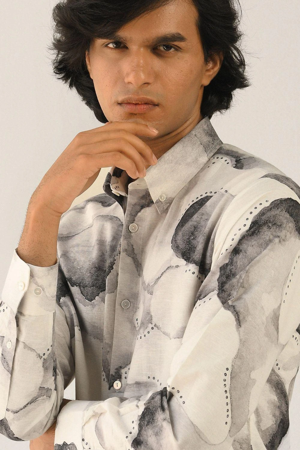 Countrymade Ivory Smoke Screen Print Shirt - Image 2