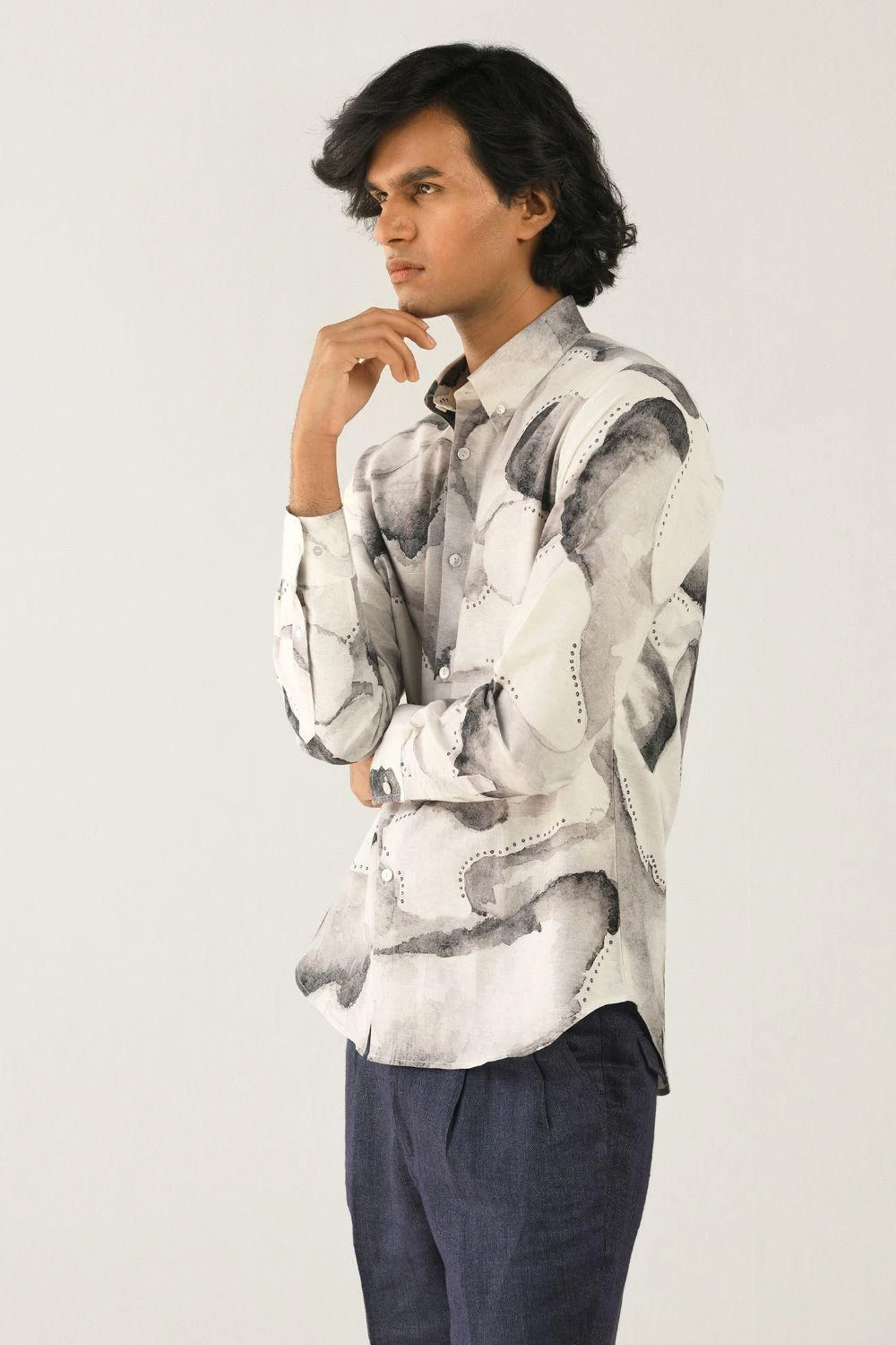Countrymade Ivory Smoke Screen Print Shirt - Image 3