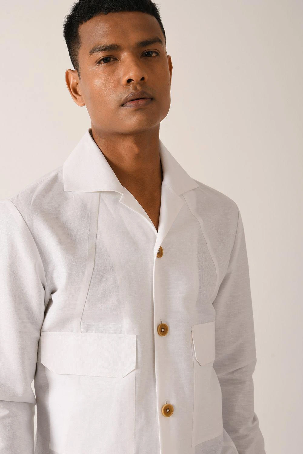 Dhruv Vaish White Bomber Shirt - Image 2
