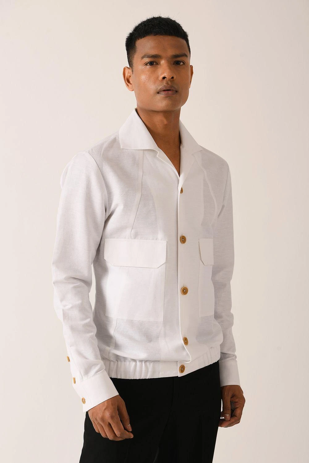 Dhruv Vaish White Bomber Shirt - Image 3