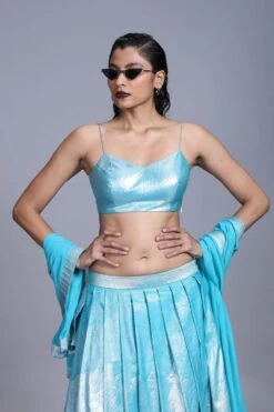 Hemang Agrawal Silver Drill Bustier