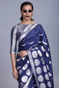 Hemang Agrawal Silver Boat Neck Blouse