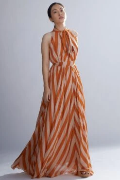 KoAi Chiffon Printed Maxi Dress