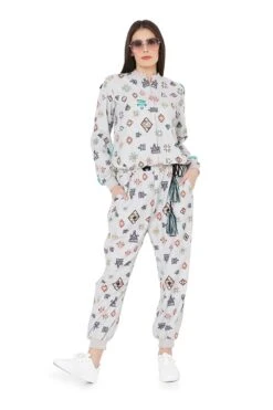 PS Pret By Payal Singhal Grey Printed Jumpsuit