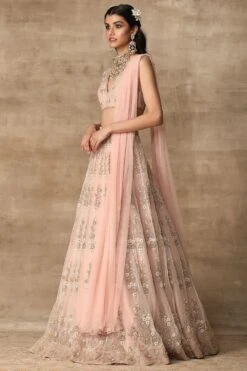 Ridhi Mehra Aarzoo Peachy Pink Embroidered Lehenga Set