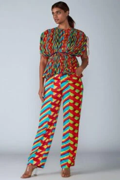 Saaksha & Kinni Leheriya Micro Pleated Kaftan Top